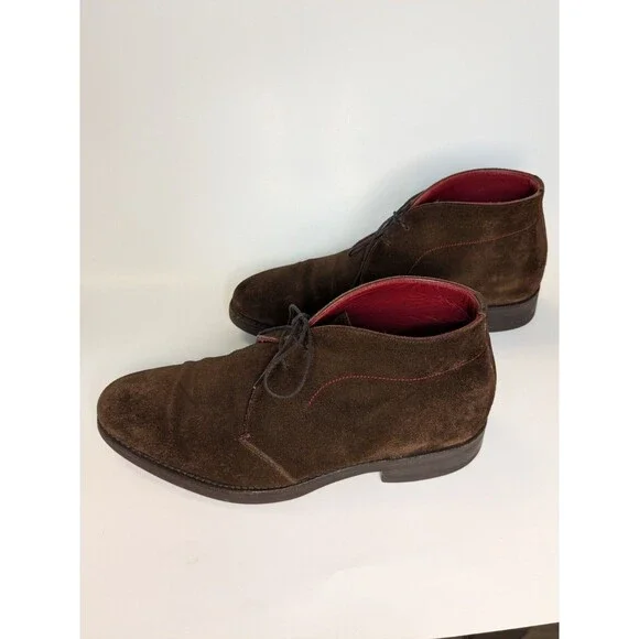 Artisan Suede Chukka Boot Men 10 Made in Spain Vibram Sole Leather Lining Brogue